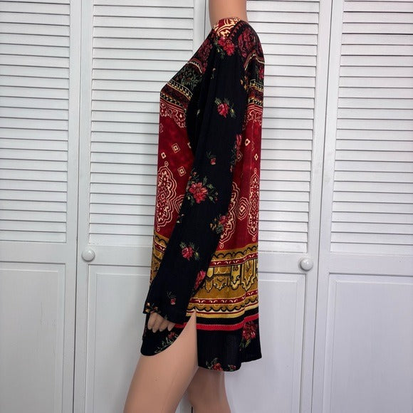 CAROLE LITTLE Vintage Long Sleeve Abstract Print Mini Dress Size 4
