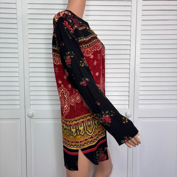 CAROLE LITTLE Vintage Long Sleeve Abstract Print Mini Dress Size 4