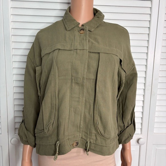 NEW BLANK NYC Green Utility Jacket Size Small