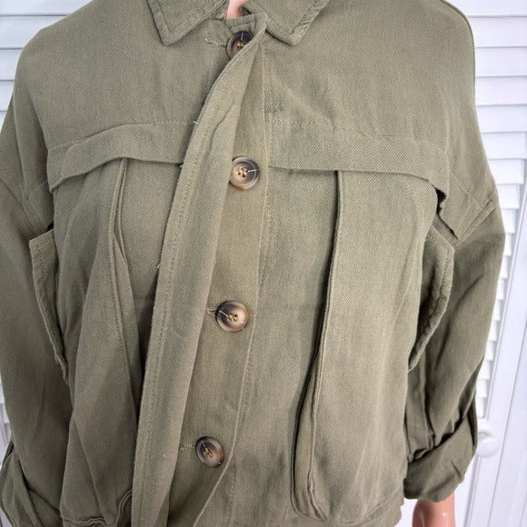 NEW BLANK NYC Green Utility Jacket Size Small