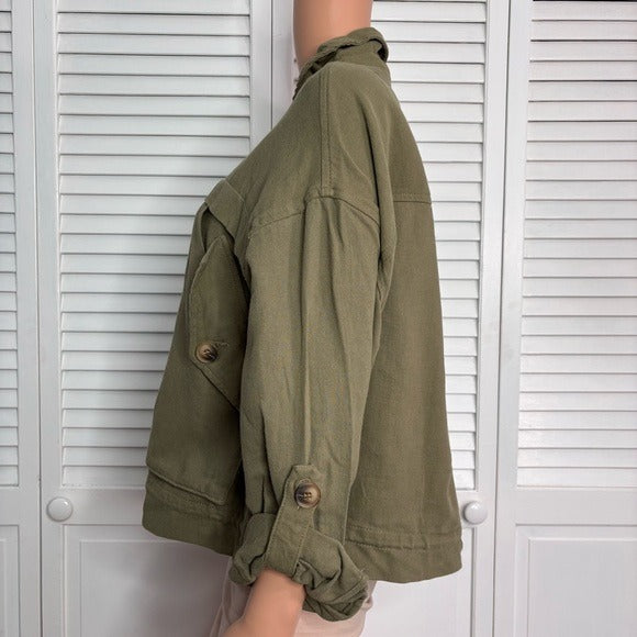 NEW BLANK NYC Green Utility Jacket Size Small