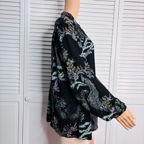FREE PEOPLE Metallic Bloom Button Down Top Size XS