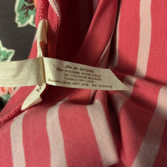 MATILDA Jane Vault Dress Pink Striped Floral Skirt Dress Size Medium