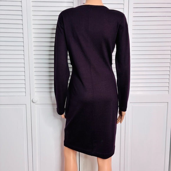 CL Carole Little Embroidered Long Sleeve Knit Dress Size Small