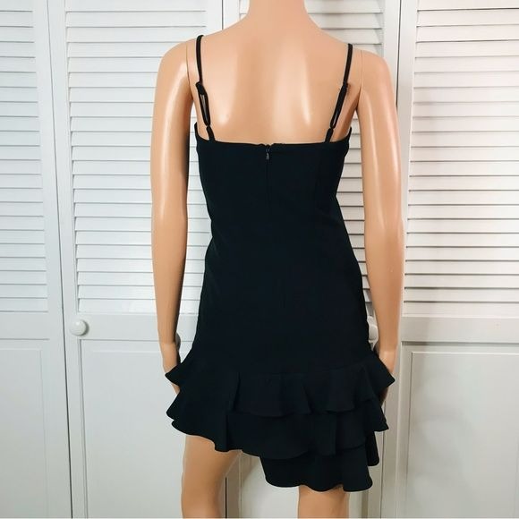 *New* BARDOT Black Spaghetti Strap Ruffle Mini Dress Size 4