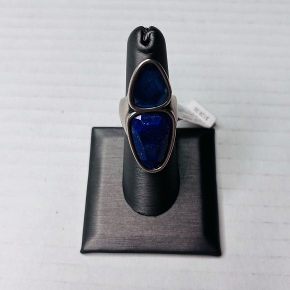 *New* KENDRA SCOTT Margot Silver Stone & Glass Cocktail Ring Size 6