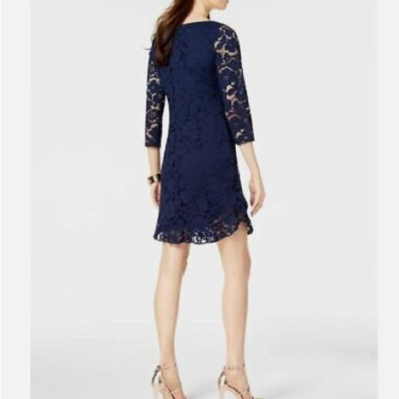 *New* VINCE CAMUTO Navy Ruffled Lace Dress Size 2