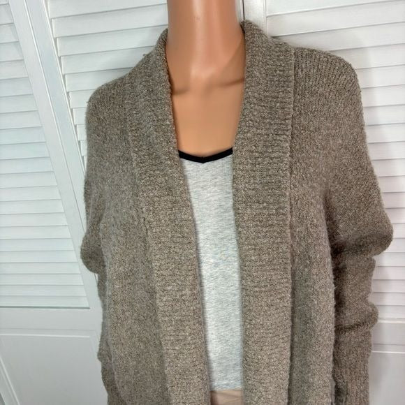 360 SWEATER Beige Long Sleeve Open Front Cardigan Size Small