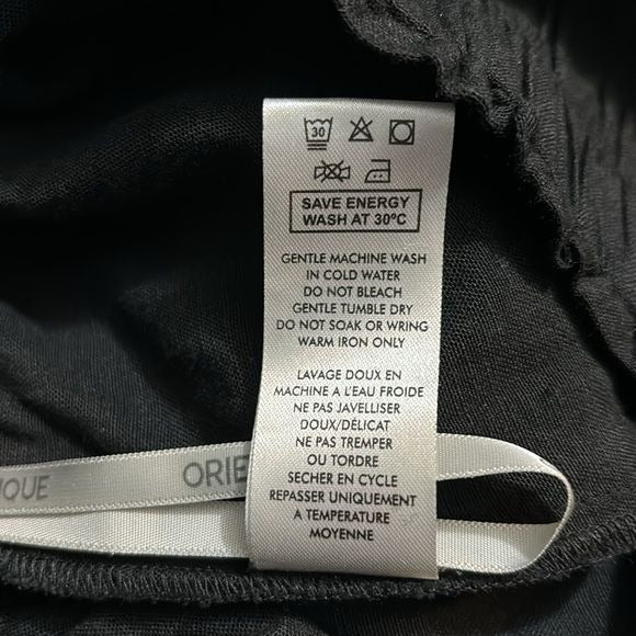 ORIENTIQUE Naturally Black Lightweight Cropped Lightweight Trousers Size Medium