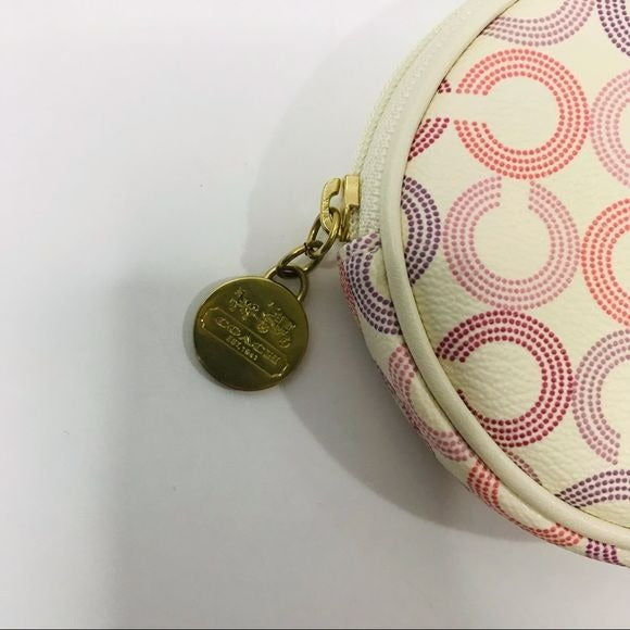 COACH White Circular Coin Purse *NEW*