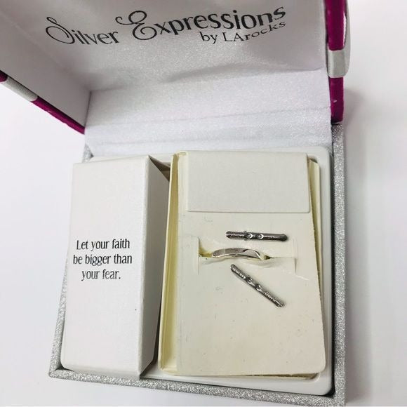 *NEW* SILVER EXPRESSIONS Silver Faith Crystal Ring