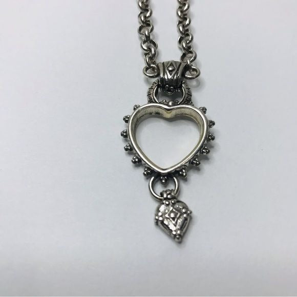 *NEW* BRIGHTON Silver Heart Pendant And Charm Necklace