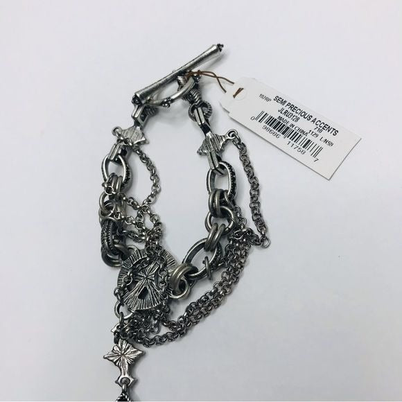 *NEW* LUCKY BRAND Silver Layered Charm Bracelet