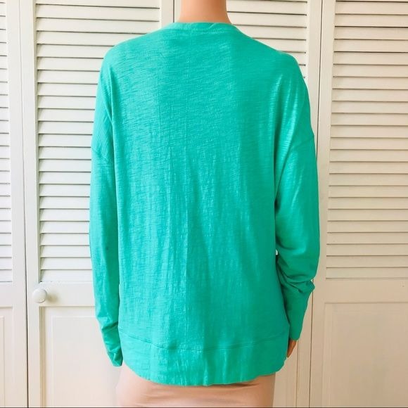 EXPRESS Green Deep V-Neck Long Sleeve Button Up Cardigan Size L *NEW*