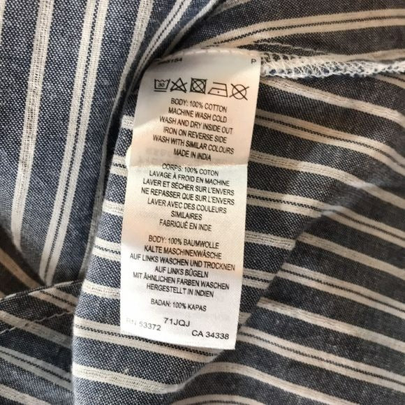 FRENCH CONNECTION Blue White Striped Button Down Shirt Dress Size 0