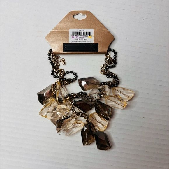 *NEW* ERICA LYONS Gold Gray Necklace