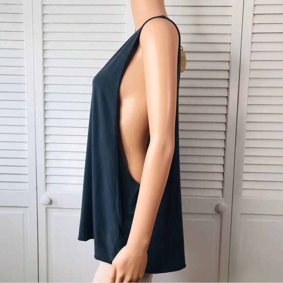 PIECE APPAREL Dark Gray Side Boob Tank Top Size M *NEW*