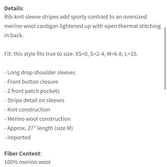 ATM Anthony Thomas Melillo Schoolboy Cardigan Size M