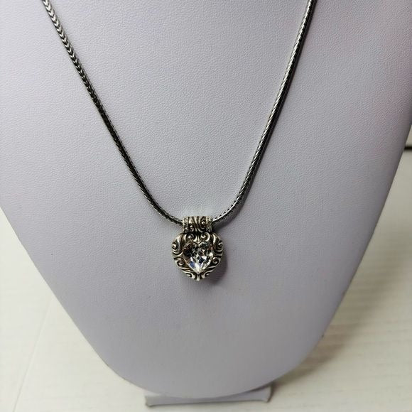*NEW* BRIGHTON Silver Regina Heart Pendent Necklace