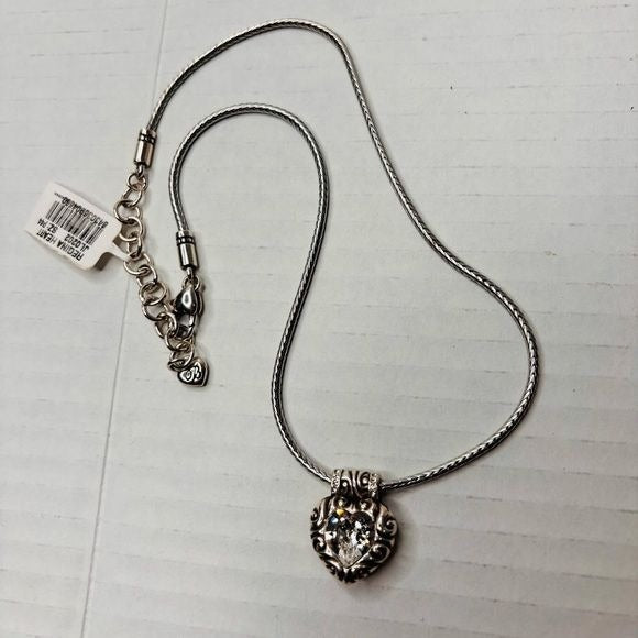 *NEW* BRIGHTON Silver Regina Heart Pendent Necklace
