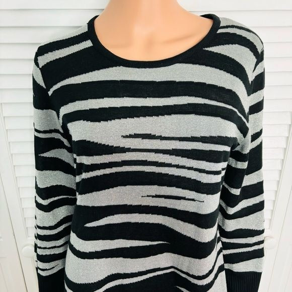 *New* HOOKED UP Metallic Striped Tunic Sweater Size XL