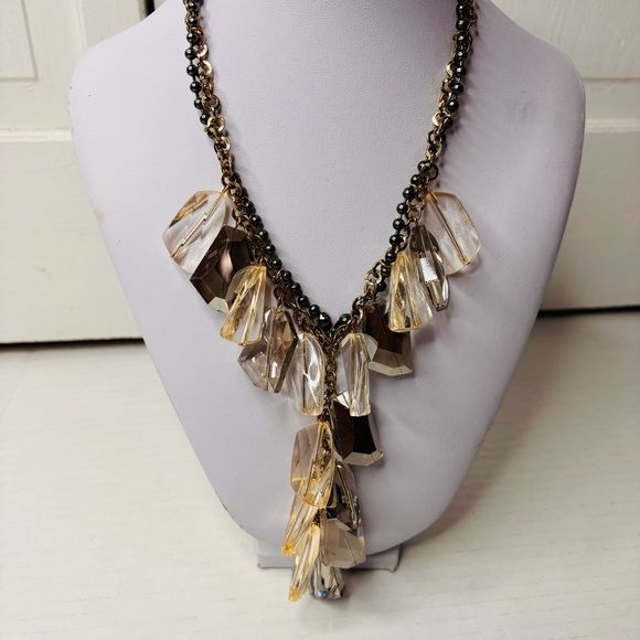 *NEW* ERICA LYONS Gold Gray Necklace
