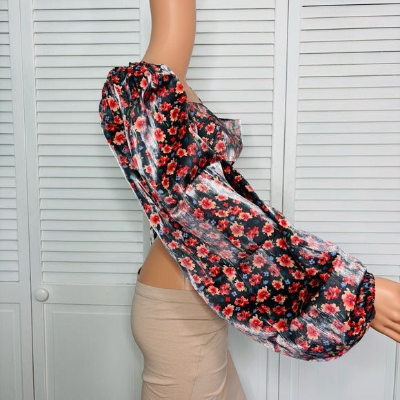 New RUMER Soraya Balloon Sleeve Crop Top Size Large