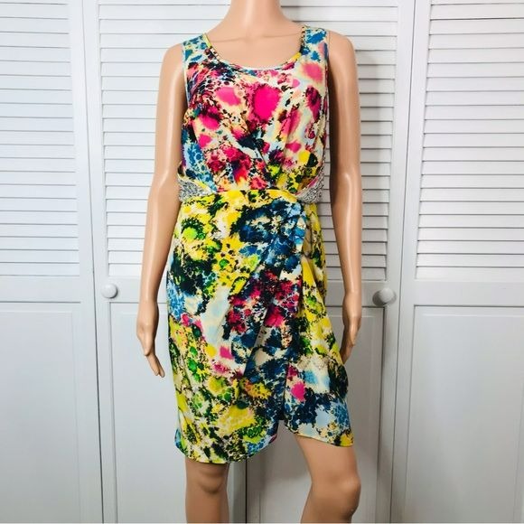 SACHIN + BABI For Ankasa Silk Printed Providence Dress Size 6 *NEW*