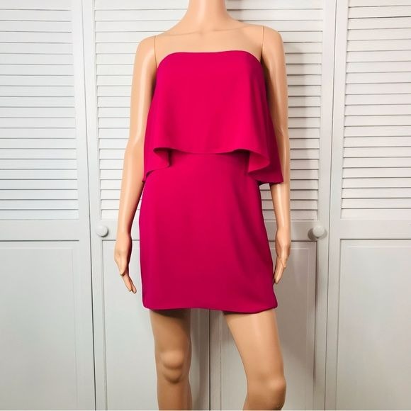 AMANDA UPRICHARD Magenta Topanga Strapless Mini Dress Size XS *NEW*