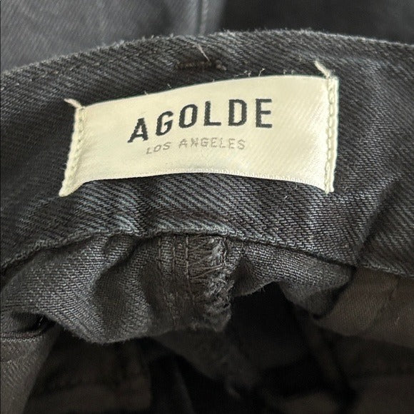 AGOLDE Becker Denim Miniskirt in Black Size 6