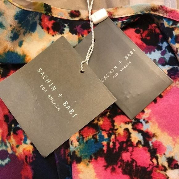 SACHIN + BABI For Ankasa Silk Printed Providence Dress Size 6 *NEW*
