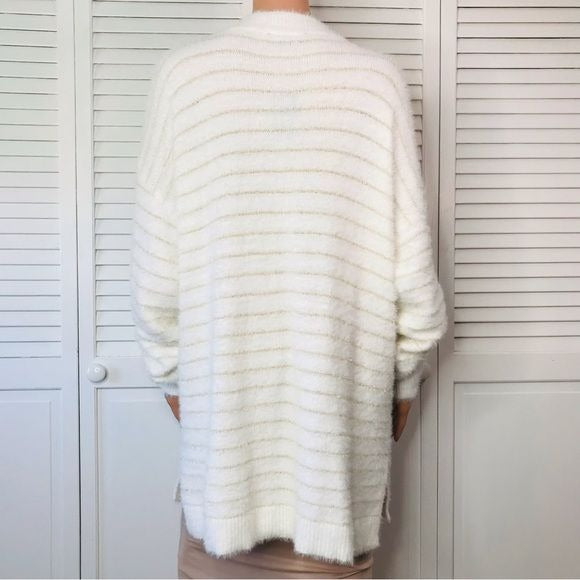 *NEW* INC INTERNATIONAL CONCEPTS Eyelash Pullover Washed White Fuzzy Sweater Size XXL
