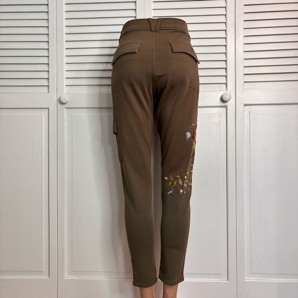 *NEW* MATILDA JANE Embroidered Floral Olive Scouts Honor Pants Size Large