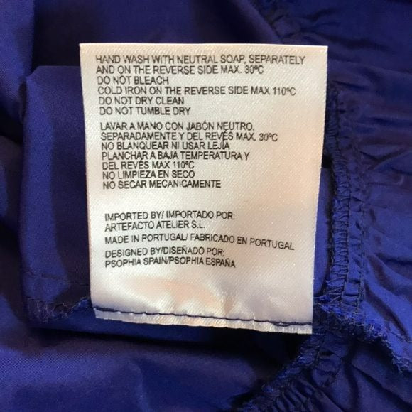PSOPHIA Cobalt Taffeta Peplum Ruffle Hem Top Size L *NEW*