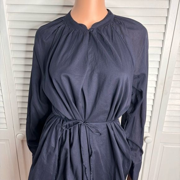 *NEW* REBECCA TAYLOR Navy Blue Long Sleeve Cotton Shift Dress Size M