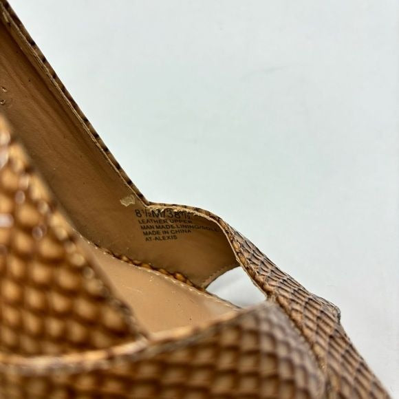 ARTURO CHIANG Alexis Snakeskin Leather Peep Toe Pumps