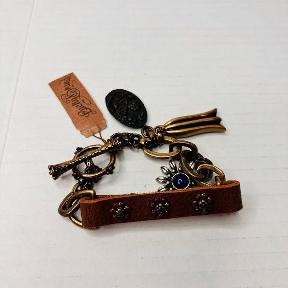 *NEW* LUCKY BRAND Leather Chain Charm Bracelet