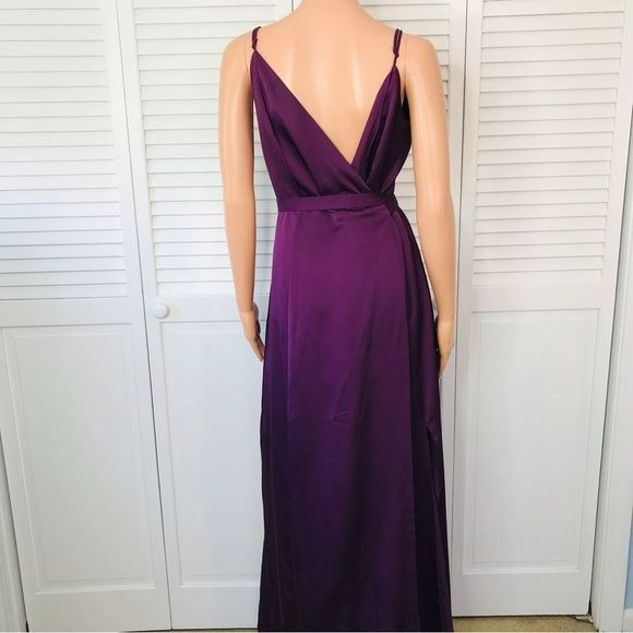 *NEW* WAYF The Angelina Slit Wrap Purple Gown Size S