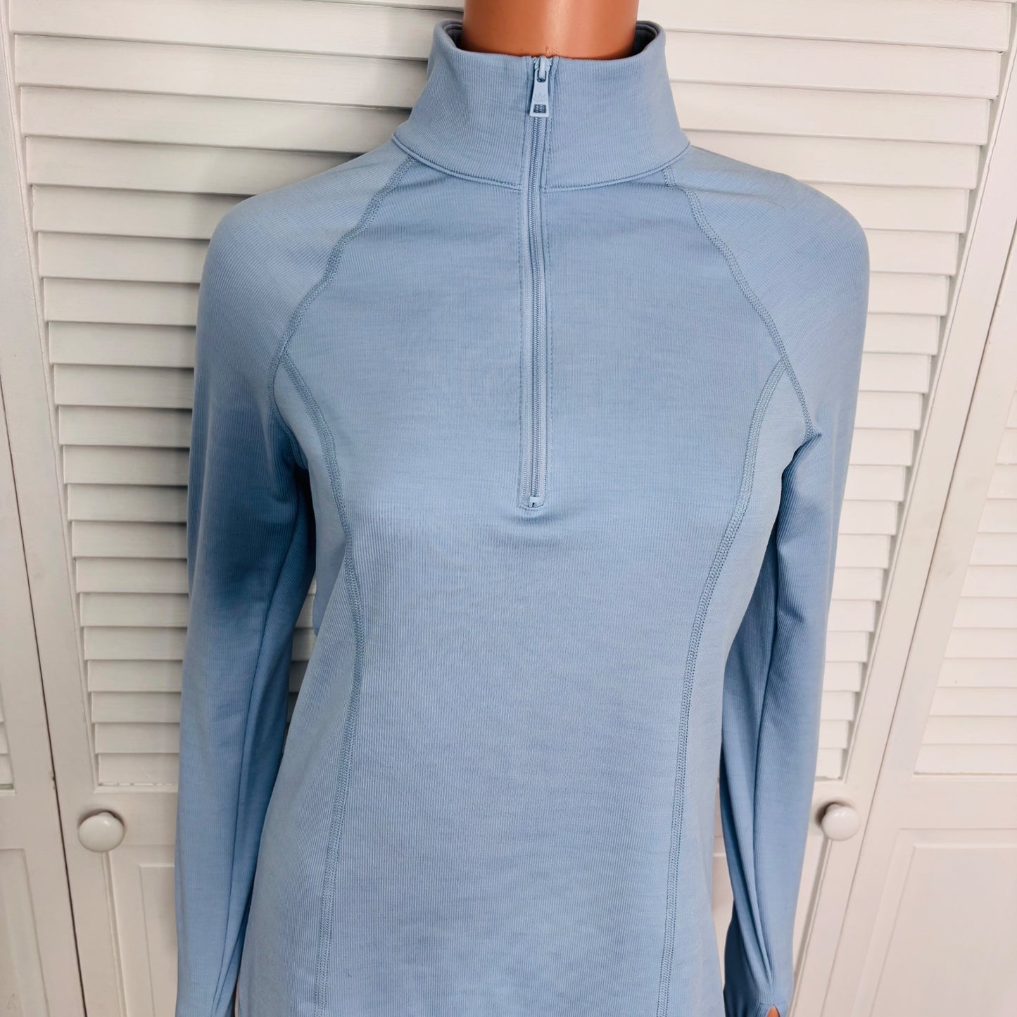 BEYOND YOGA Heather Rib Westside Dress in Hazy Sky Size Small