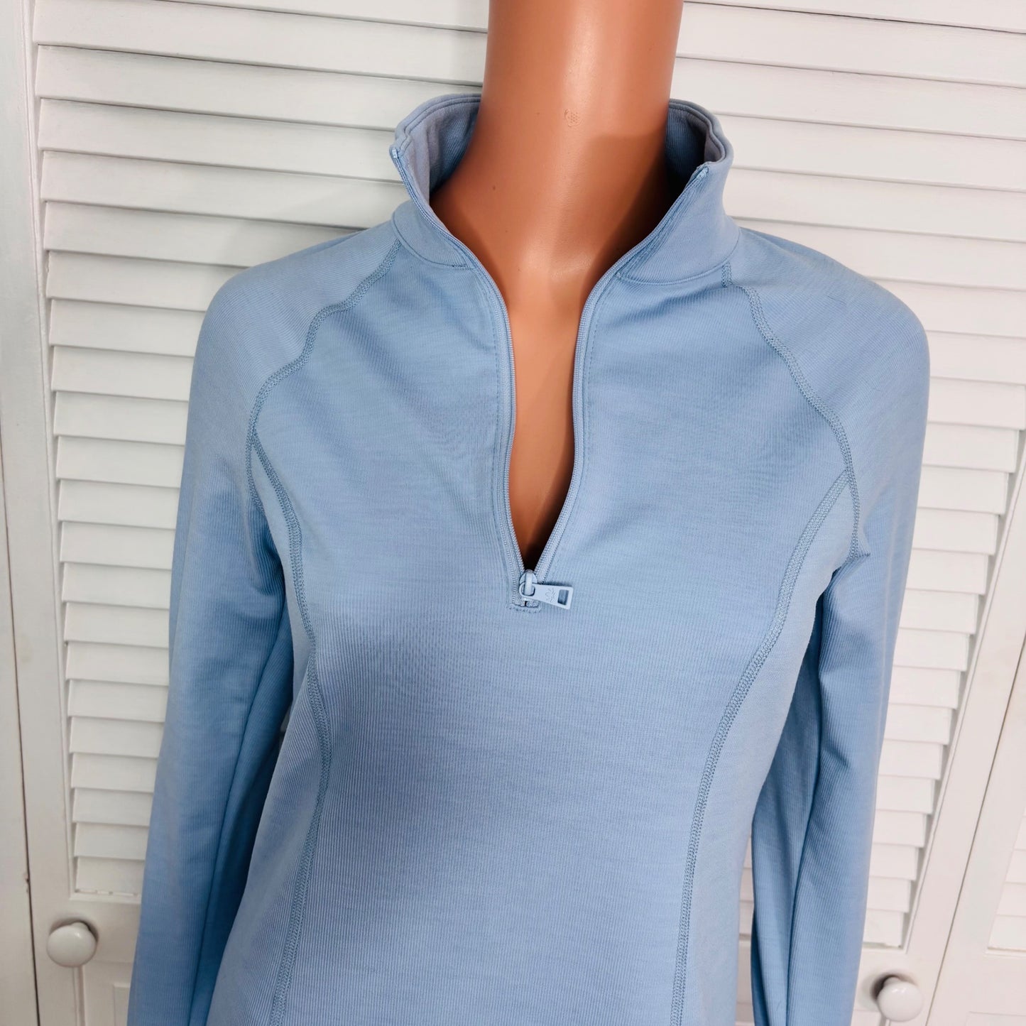 BEYOND YOGA Heather Rib Westside Dress in Hazy Sky Size Small