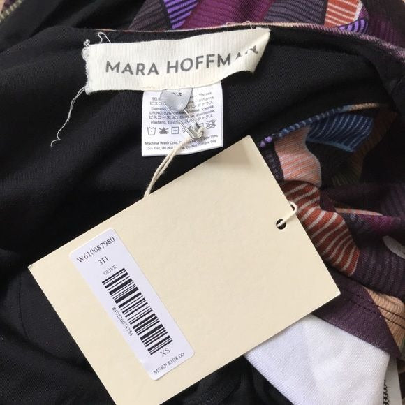 MARA HOFFMAN Olive Compass Cross Front Dress Size XS *NEW*