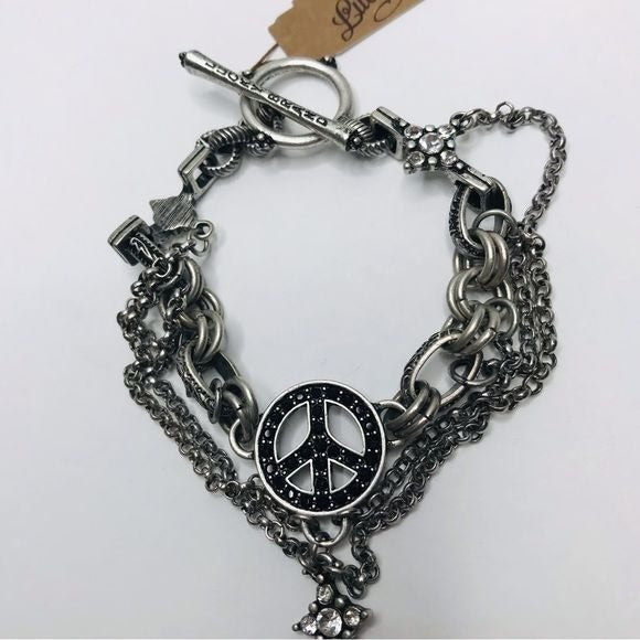 *NEW* LUCKY BRAND Silver Layered Charm Bracelet