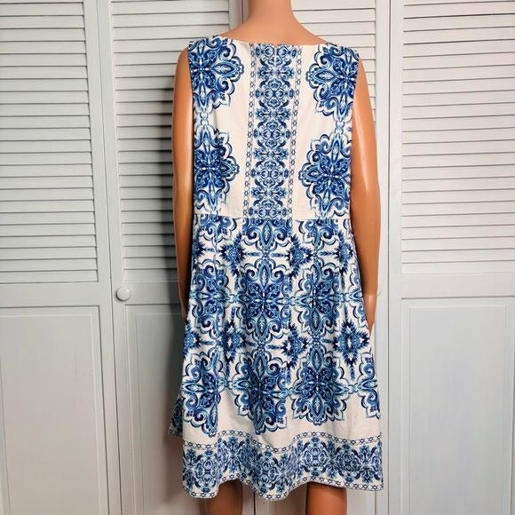 TALBOTS Petite Mediterranean Style Sleeveless Dress Size 16