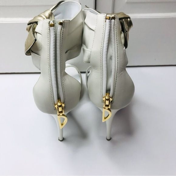 DIBRERA By Paulo Zanoli White Stiletto Heel Shoes Size 8.5