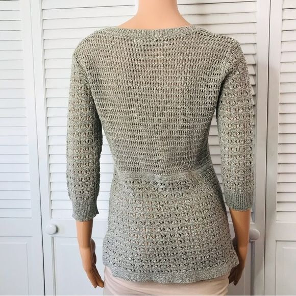 DKNY JEANS Gray Deep V-Neck Cardigan Sweater Size S