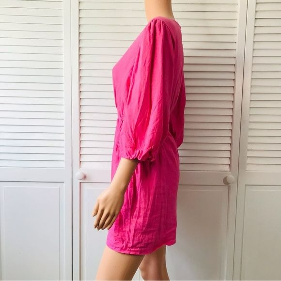 1. STATE Pink Balloon Sleeve Cut Out Romper