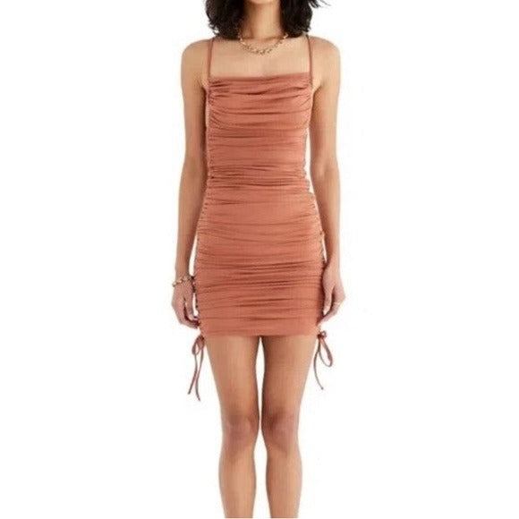 NEW RUMER Paige Mini Dress in Amber Size Large