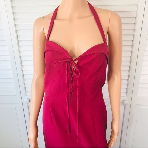 *NEW* WAYF The Sydney Convertible Halter Dark Pink Dress Size XL