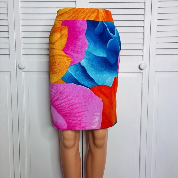 PREMISE Multicolor Abstract Print Pencil Skirt Size 6