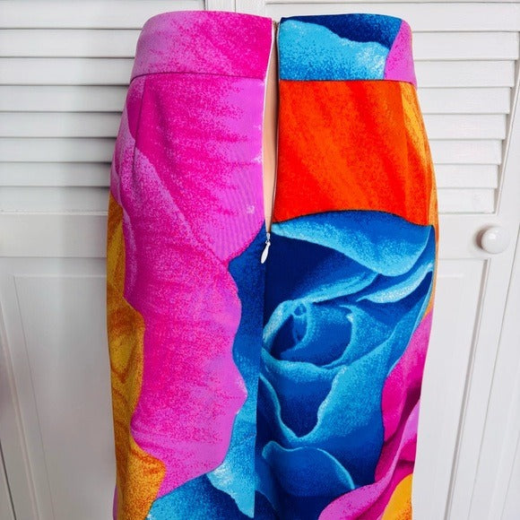 PREMISE Multicolor Abstract Print Pencil Skirt Size 6